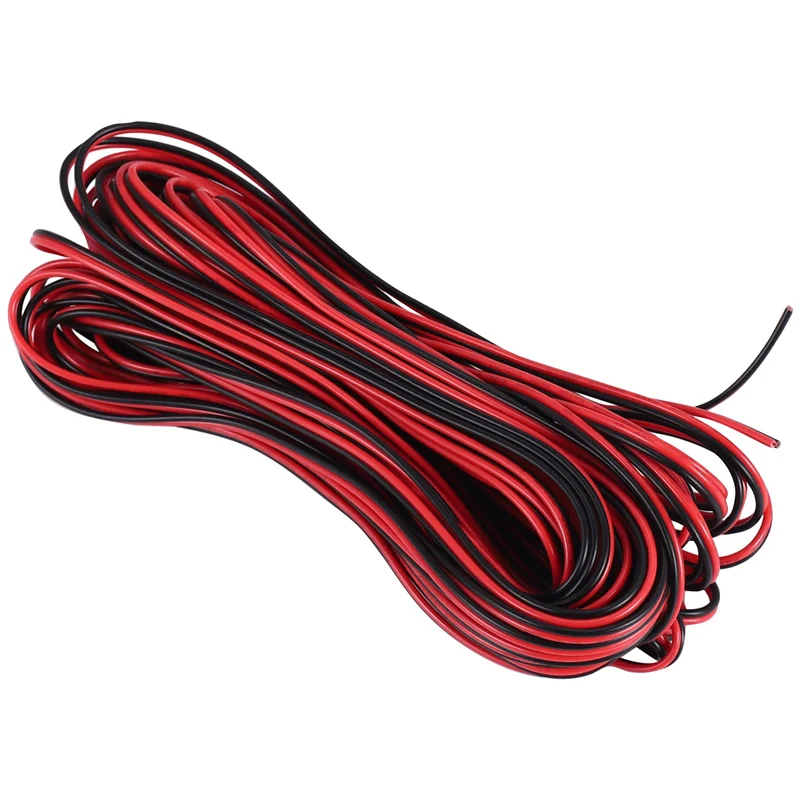 ABGN 22 calibre 15M rojo negro Zip Cable AWG Cable alimentación tierra trenzado cobre coche
