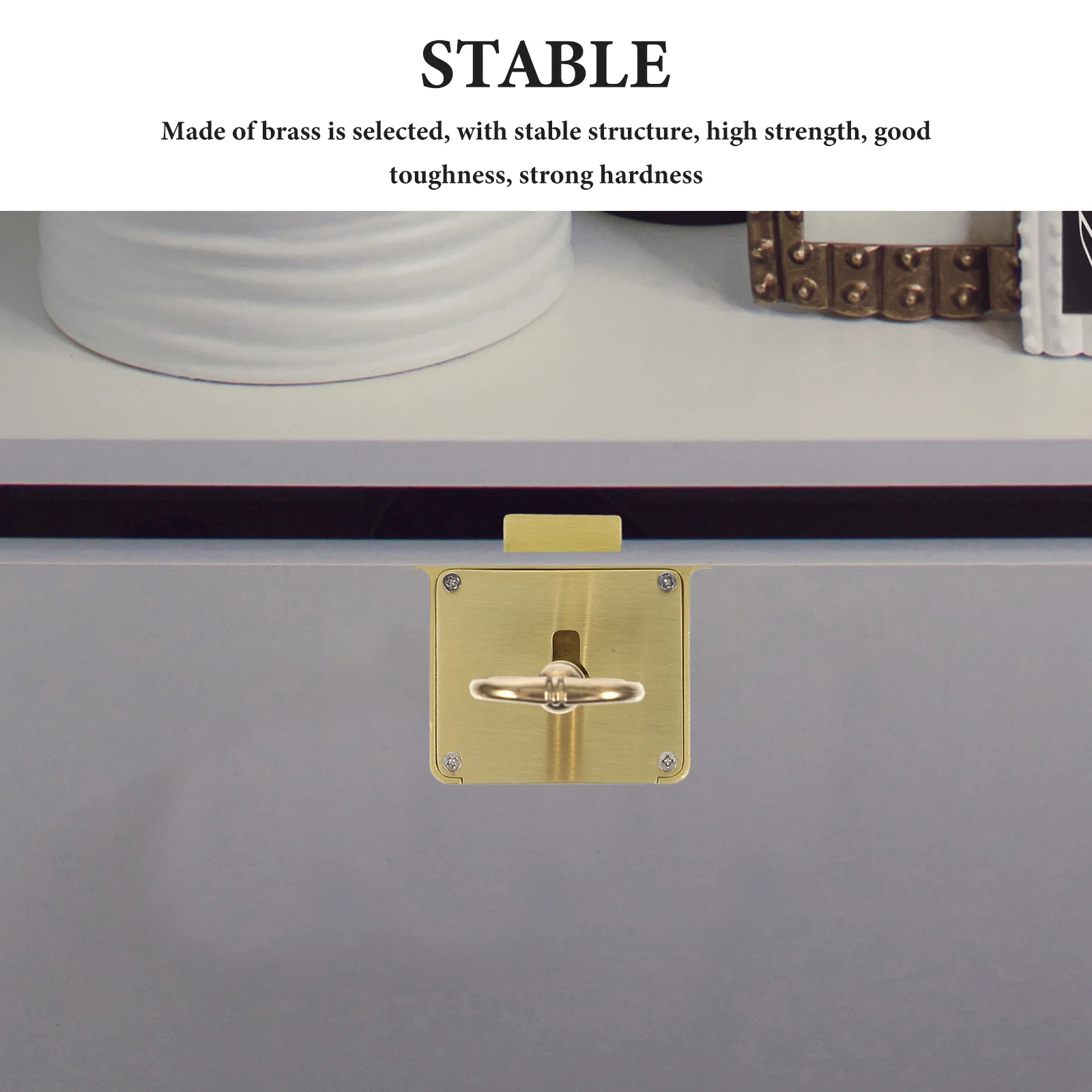 

1Set Vintage Brass Drawer Lock Secure Cabinet File Safety Lock Replacement High Durability Smooth Polished Surface