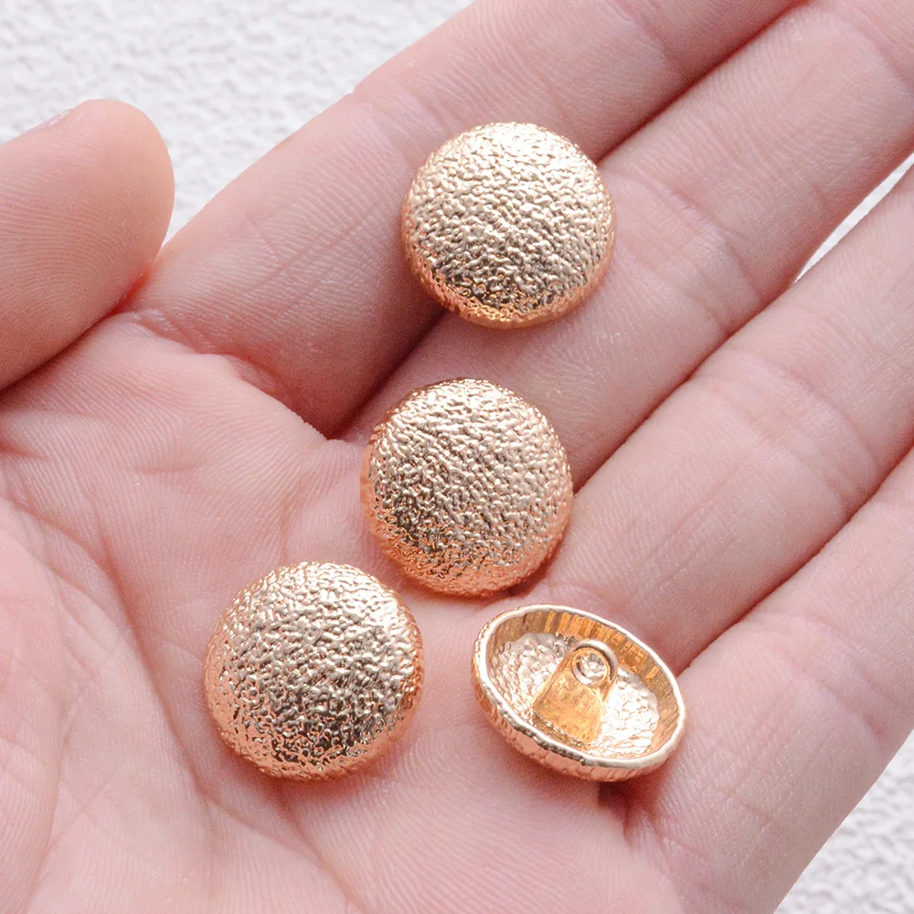 10pcs/Pack 18mm Simple Solid Color Round Metal Buttons For Suits Jacket Coat DIY Hand Sewing Button In Gold or Silver Plated