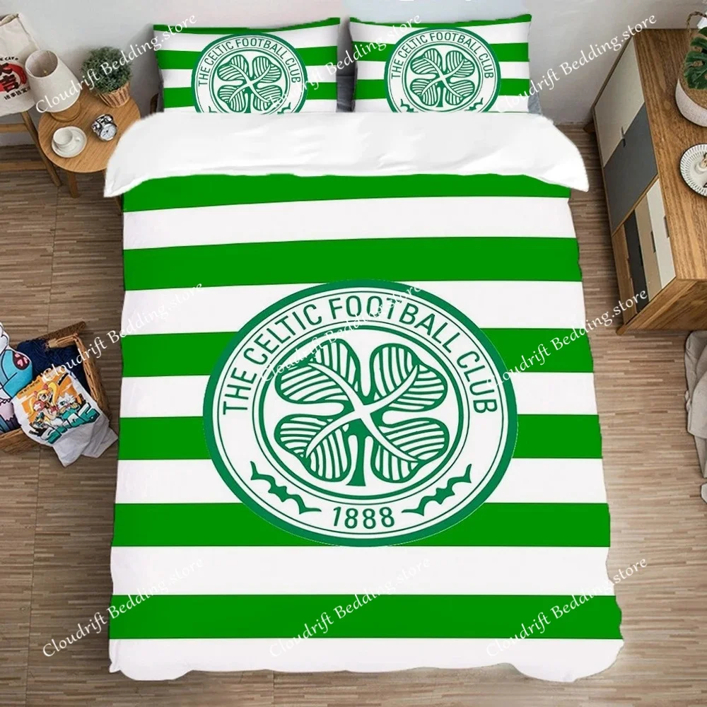 Fun Celtics-FC Duvet Cover Pillowcase Bedding Set For Adult Soccer Boy Girl Bedroom Decoration Quilt Cover Gift US EU AU Size963