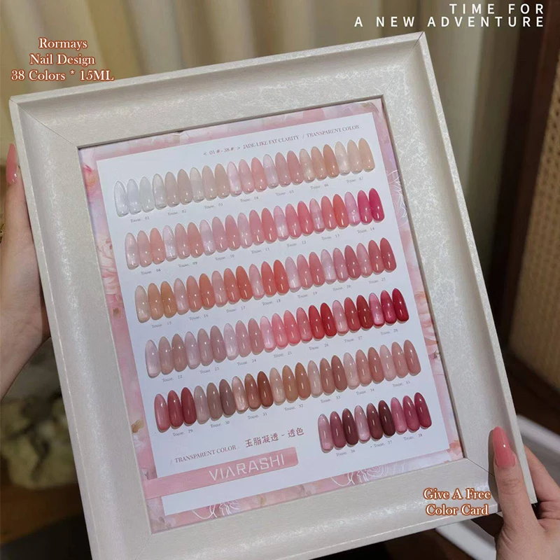 Transparent Translucent Nail Gel Polish Jade Milky Ice Jelly UV Varnish Semi Permanent Soak Off Manicure 38 Colors Set Lacquer