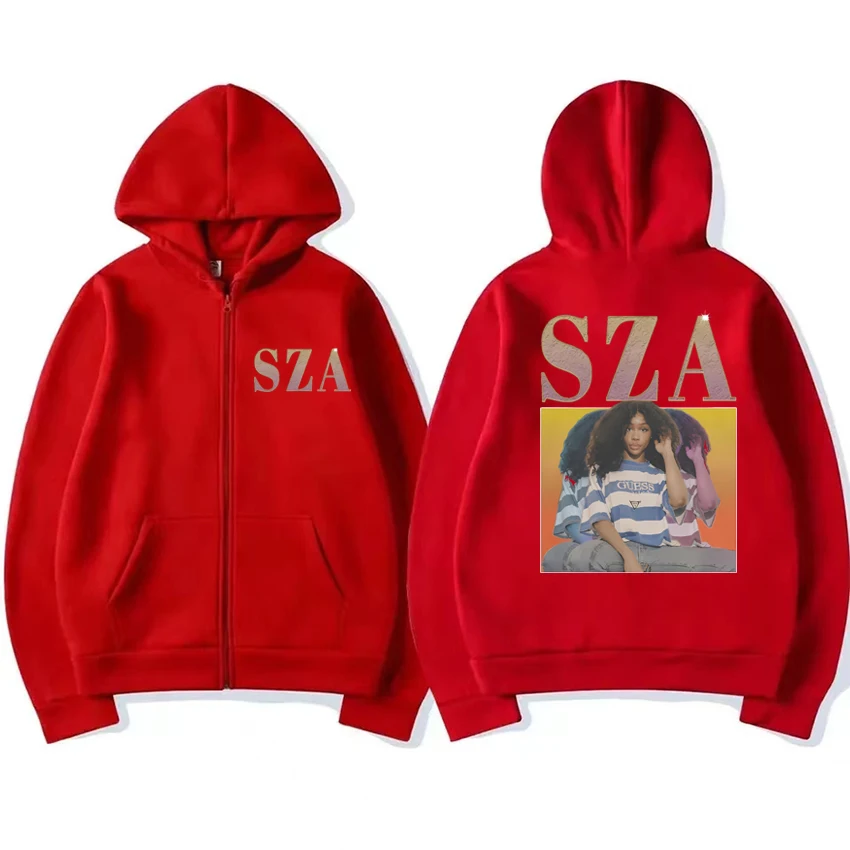 Hot Sale Autumn Winter Sza world Tour 2025 Graphics Hoodies Men women vintage Y2k Zipper Jacket Unisex Fleece Sweatshirt Coat