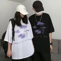 2025 Summer T-shirt for Men personality Dark style Hip-Hop Oversized printing Short-sleeved cotton Tee Anime Casual Y2k tshirts