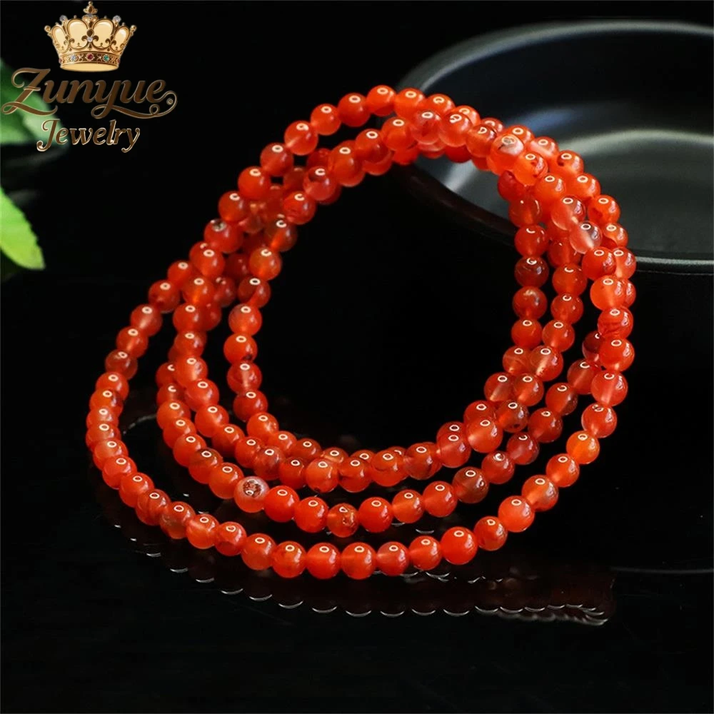 

High-End Natural Flame-Patterned Agate Multi-Ring Bracelet Luxury Quality Fashion Jewelry Exquisite Elegant Popular Charms Gift