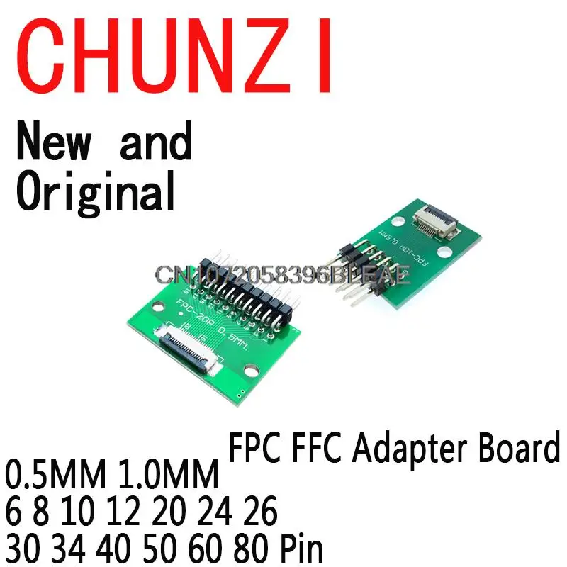 FPC FFC Adapter Board To 2.54MM Connector Straight Needle And Curved Pin 0.5MM 1.0MM 6 8 10 12 20 24 26 30 34 40 50 60 80 Pin