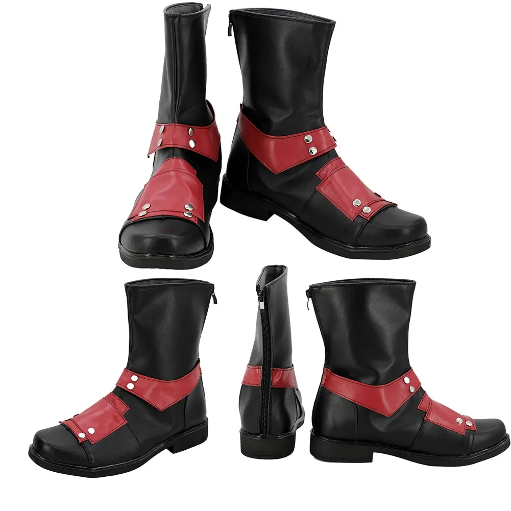 Movie Dead Cosplay Pool Fantasy Shoes Black Red Short Boots Men Fantasia Footwear Male Superhero Disguise Costume Accessories