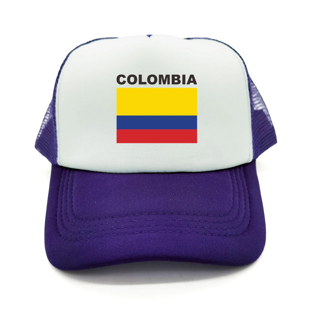 Colombia Flag Trucker Cap Summer Men Cool Hat Baseball Cap Unisex Outdoor Mesh Net Caps
