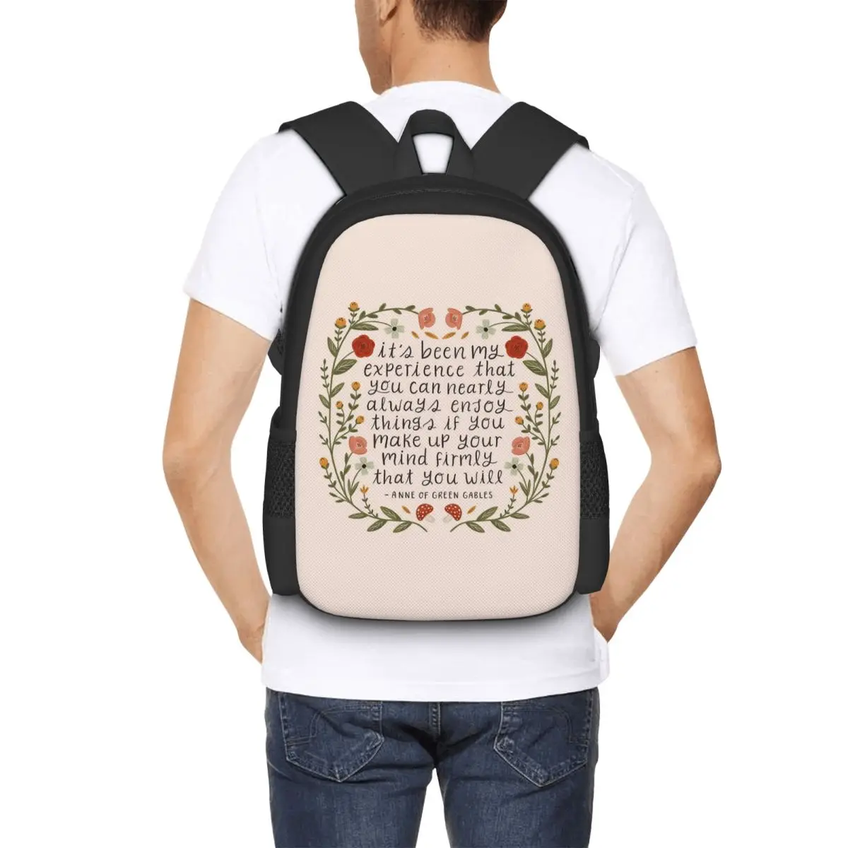 

Anne Of Green Gables "Enjoy Things" Quote Student Backpack School Bag Hiking Travel Daypack for Fashion Bookbag Shoulder Bags