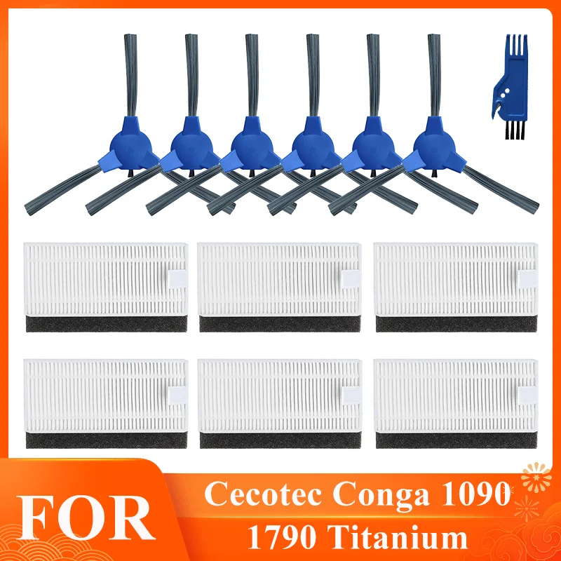 Accesorios para Cecotec Conga 1090 1790 Titanium Ultra aspiradora cepillo lateral de repuesto filtro Hepa paño de mopa Accesorios