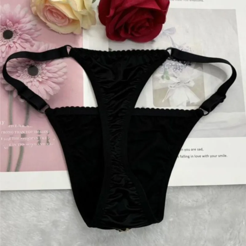 Man low-rise sexy jockstrap men Black leopard print pure cotton crotch crotch thong T-pants gay sissy lingerie view 3