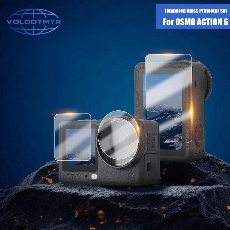 

VOLODYMYR 9H Hardness Glass for DJI Osmo Action 6 Screen & Lens Protector Clear Ultra-HD Tempered Glass Anti-scratch Film