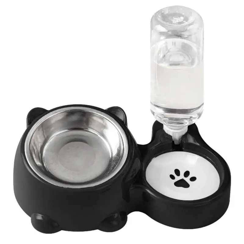 ❤2 In 1 Pet Feeding Bowl Set With Automatic Water Dispenser Non Slip Base For Small Dogs Cats Indoor Daily Feeding Use