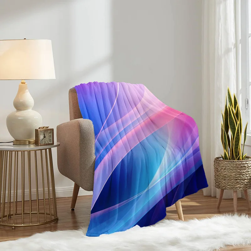 1pc Abstract Geometric Pattern Flannel Blanket, Lightweight Soft Throw, Gift Blanket for Family And Friends. Birthday Gift