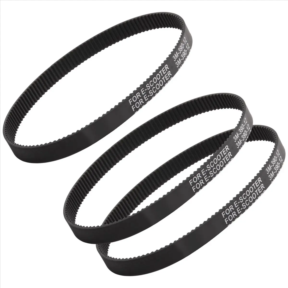 Compatible 3Pcs 3M-390-12 Drive Belt Durable Thickened Rubber Drive Belt Accessories for Electric Bike E-Bike Scooter Motorcycle