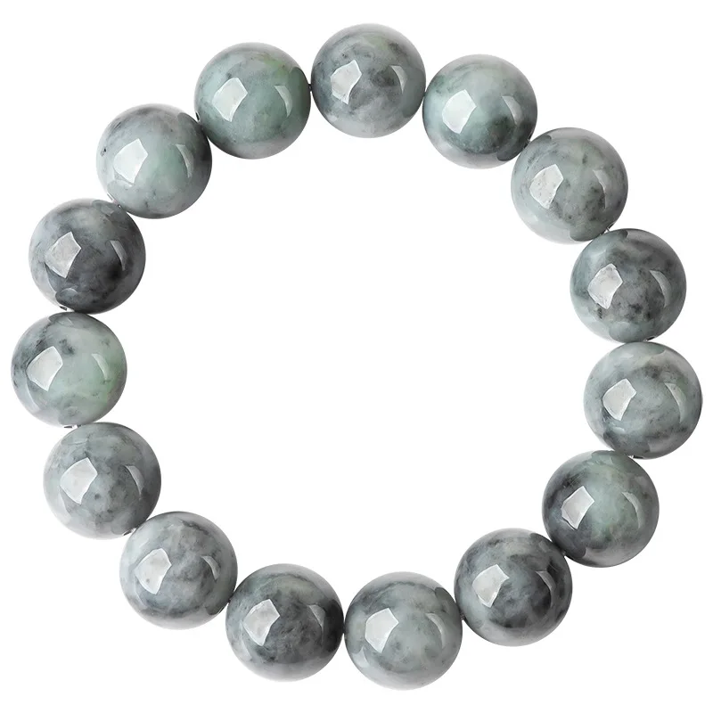 Natural Burmese A-grade jadeite black ice ink style bracelet, fashionable high-end men's and women's accessories