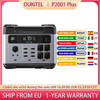 OUKITEL P2001 Plus Portable Power Station, 2400W AC Output, 2048Wh LiFePO4 Battery, 13 Outlets, 80% Charge in 1Hr, APP Control