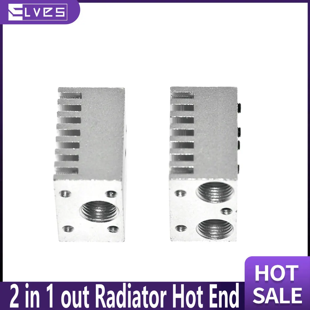 ELVES 2 in 1 out Radiator Hotend E3-D Aluminium Alloy Long Distance for 1.75mm All-metal Single Head Extrusion  for 3D Printer