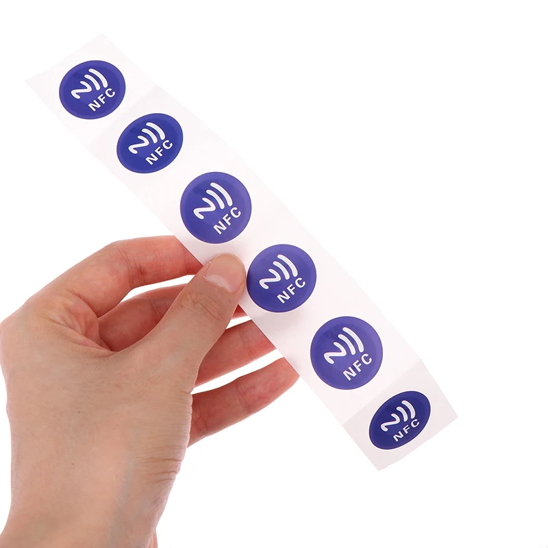 6pcs 13.56MHz ISO14443A Ntag 213 Chip RFID Adhesive Tag Label Blue NFC Ntag213 144 Bytes Wet Tag Stickers For NFC Phone