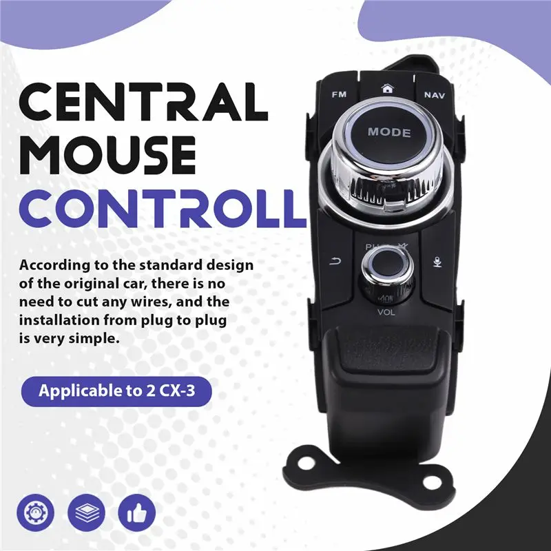 Dependable-Car Central Controller Mode Knob Button Mouse NAV Controller Switch Button For Mazda CX-3 2 Demio Low-End 2014-2021