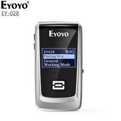 Сканер штрих-кода EYOYO 028 Bluetooth QR 2D со стандартным дисплеем, беспроводной лазерный считыватель штрих-кода для IOS Android Windows Mobile Payment