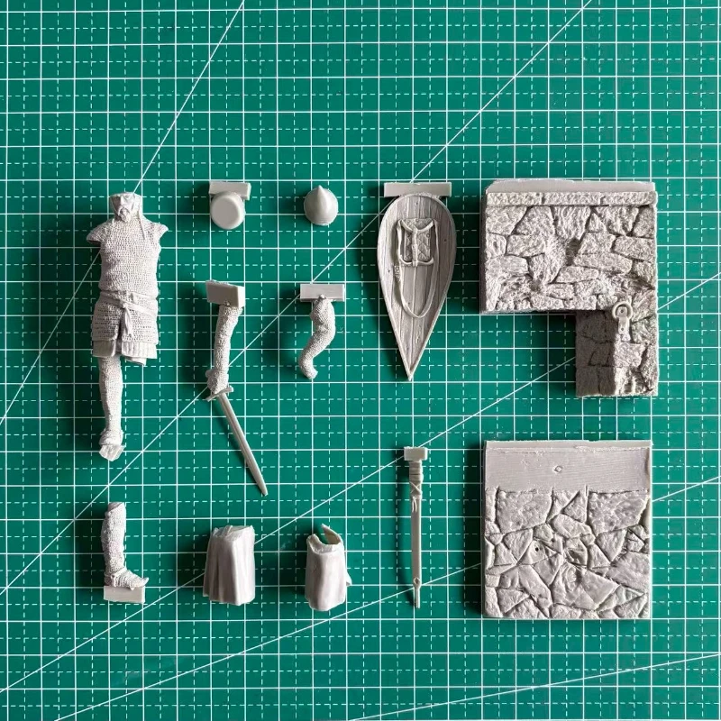 Kit de figurines en résine moulée sous pression, échelle 1/24, 75mm, ancien guerrier normand, Diorama, non assemblé, non peint
