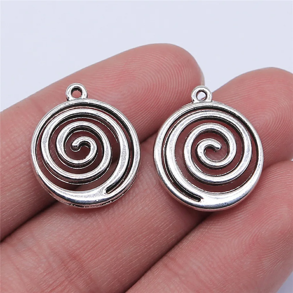 20pcs 11x8mm Antique Alloy Charms Spiral Screw Helix Spire Volution Tibetan Silver  Pendants Jewelry Making DIY Handmade Craft