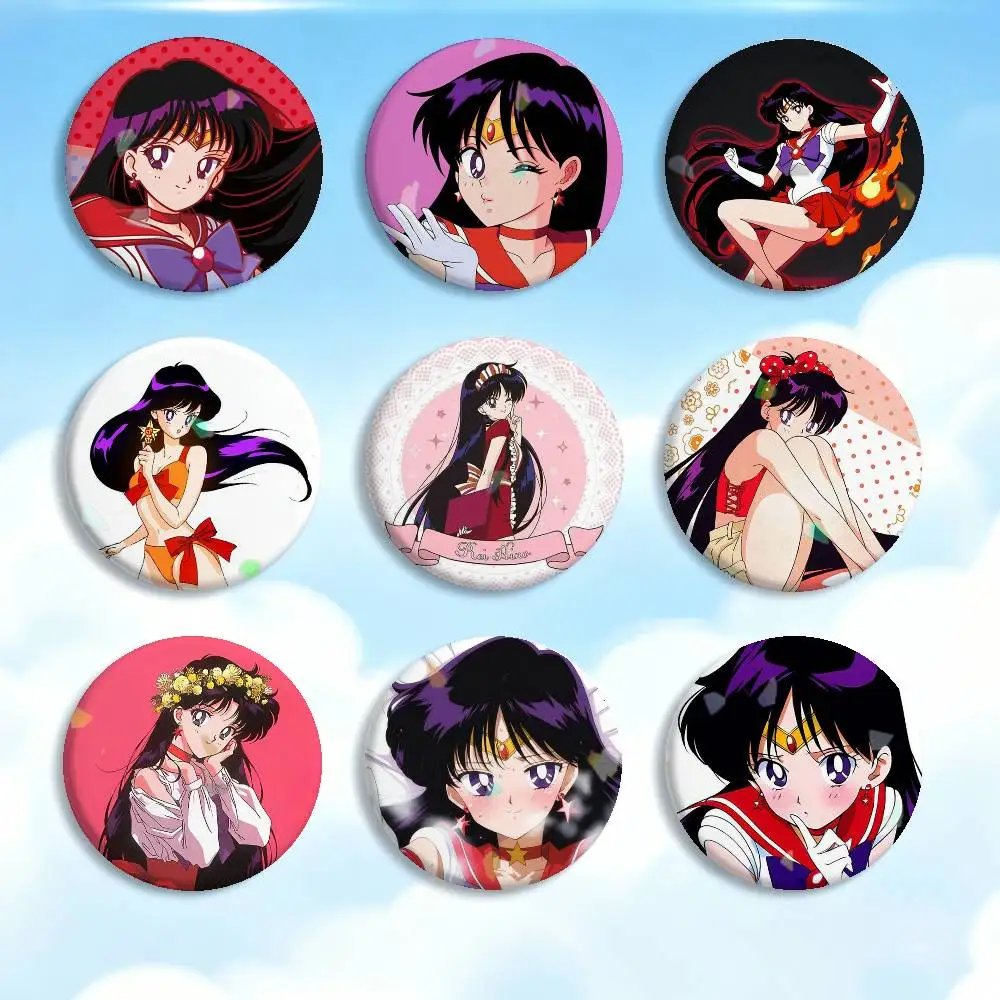 

CUTE R-Rei Hino Sailor Mars Badges Creative Tinplate Button PinsBrooch Badge Clothes Backpack