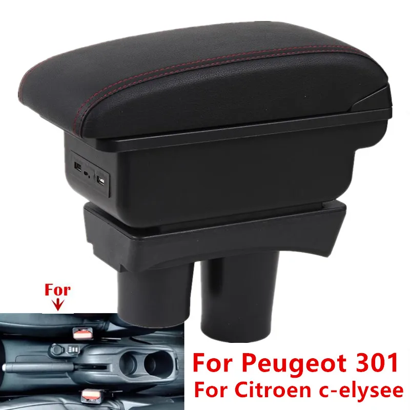 Für Peugeot 301 Armlehnenbox, für Citroen C-Elysee, Auto-Armlehnen-Mittelkonsole, Aufbewahrungsbox, spezielles Nachrüstzubehör für den Innenraum