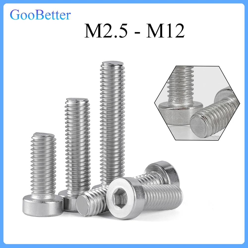 

5-100Pcs M2.5 M3 M4 M5 M6 M8 M10 M12 Grade 6.8 Stainless Steel Hex Hexagon Socket Cup Head Allen Cap Screw Bolt Length=14-120mm