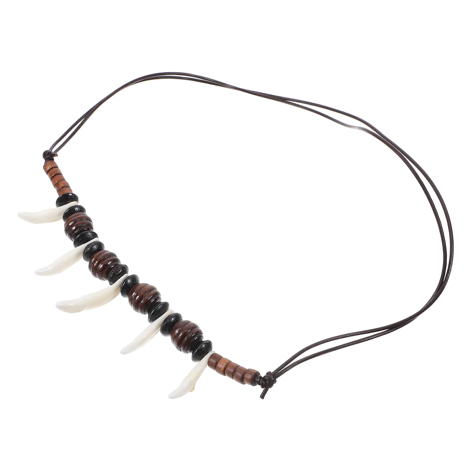 Wolf Fang Necklace Lightweight Tooth for Men Acrylic Beaded Easy-to-wear