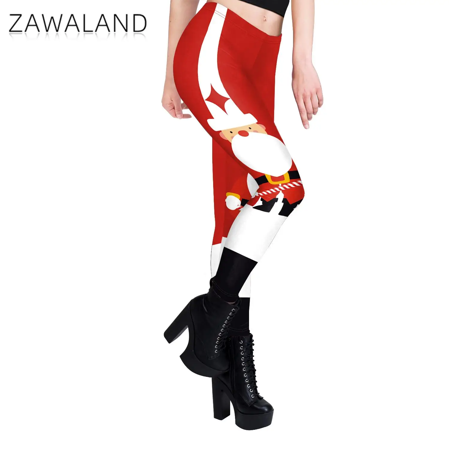 ZAWALAND Leggings navideños para mujer, divertidos pantalones con patrón de copo de nieve, pantalones de entrenamiento físico, ropa de fiesta de Navidad, mallas