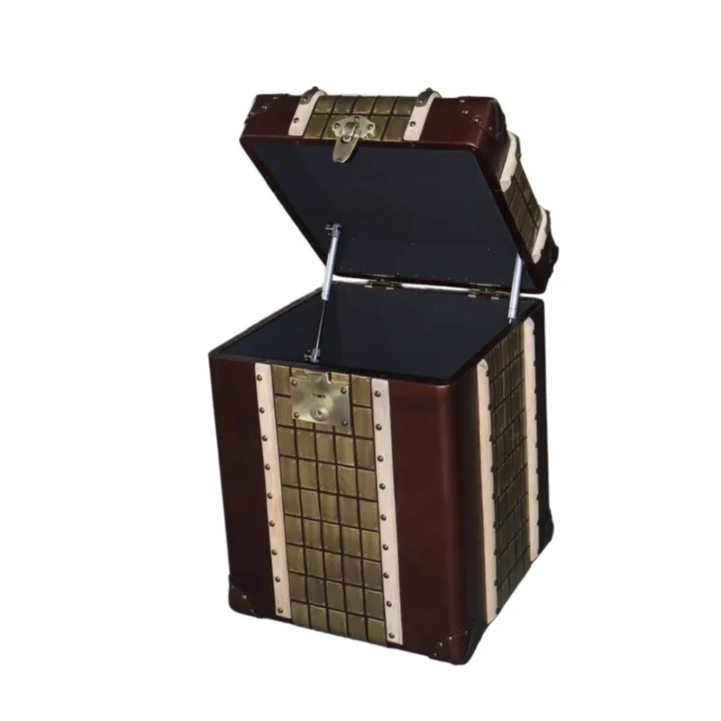 Side few aluminum leather rivet suitcase type cigar coffee table coffee table