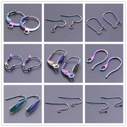 20pcs/Lot Rainbow Ear Hooks For Jewelry Making Supplies Stainless Steel Jewellry Findings DIY Earrings Accessories Ear Hoops