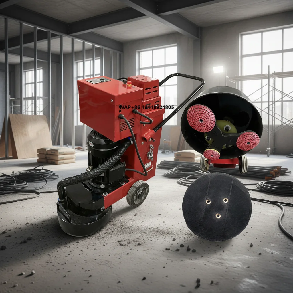 

High Efficiency Manual Small Epoxy Floor Polisher Concrete Floor Grinding Machine with Dust Free Grinder Vacuum for Construction