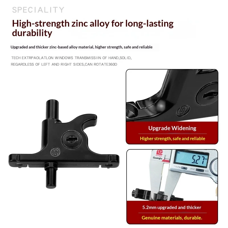 Double-Point Screen Window Lock Sliding Screen Latch Lock Frame-In-Frame With Key Anti-Theft Handle Lock Accessories