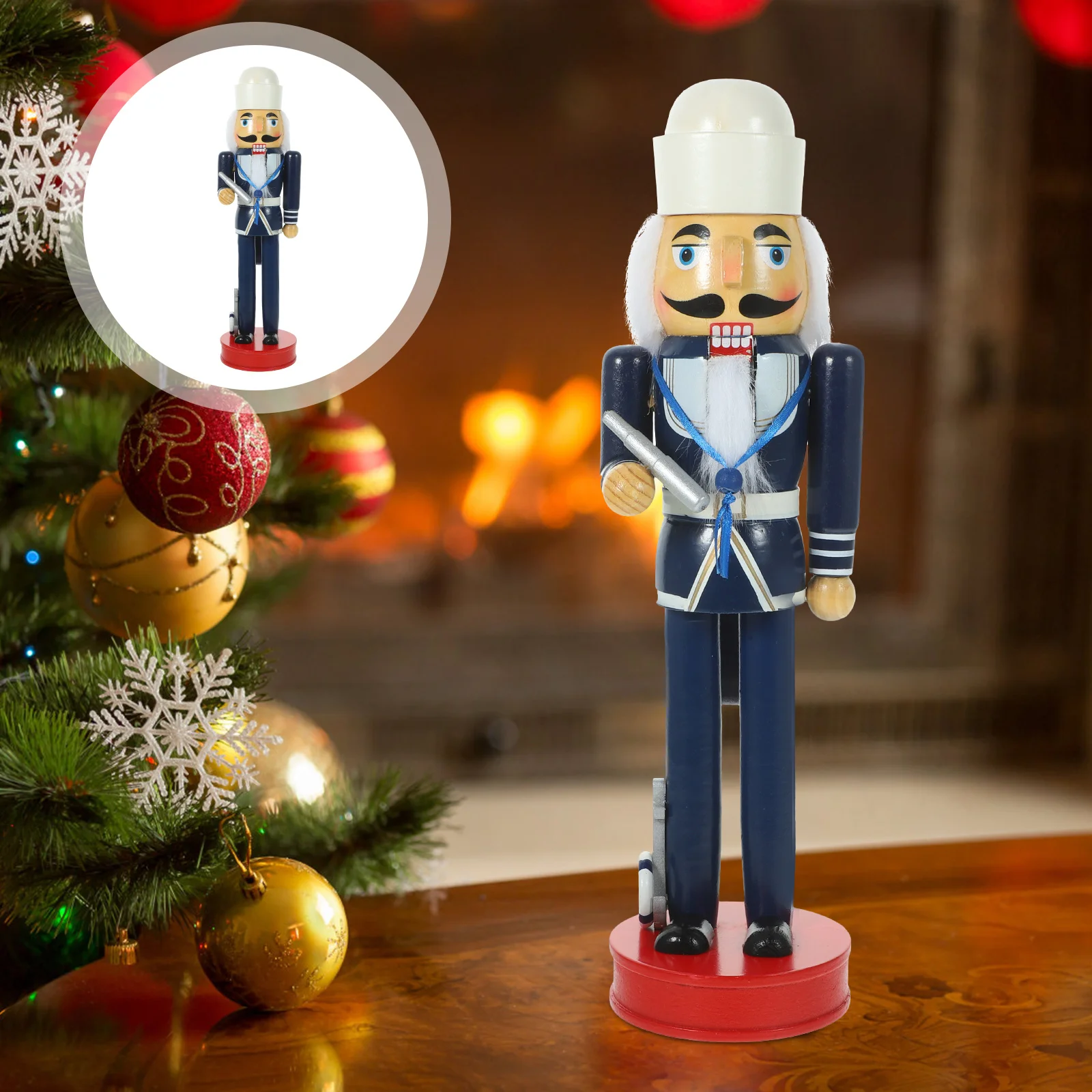 

Wooden Christmas Nutcracker Soldier Bright Colors Xmas Party Tabletop Holiday Decorative Nutcracker Xmas Party Decor