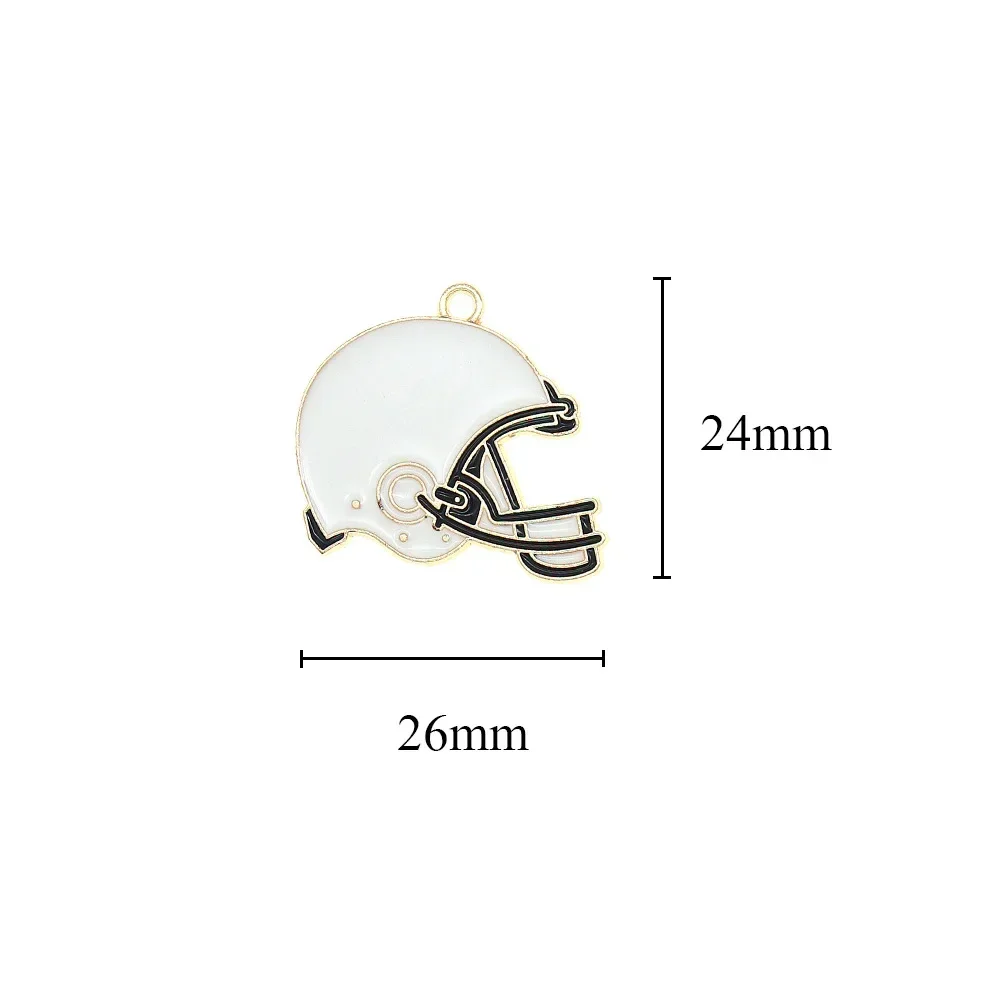 10pcs American Football Charms Earrings DIY Accessories Helmet Pendant for Bracelet Handmade Material Cute Enamel Charm image 6