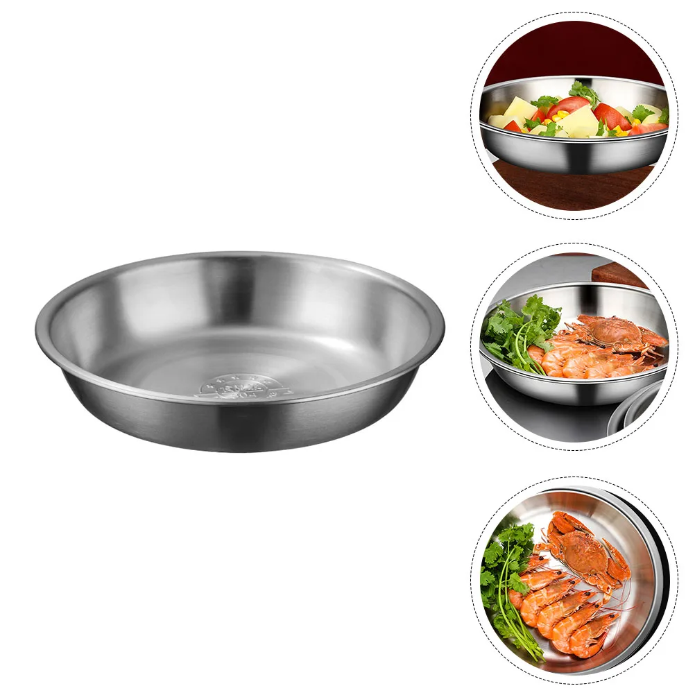 1pc Stainless Steel Bowl Kitchen Household Tableware Containers Easy Cleaning Reusable Stacking Household Tableware