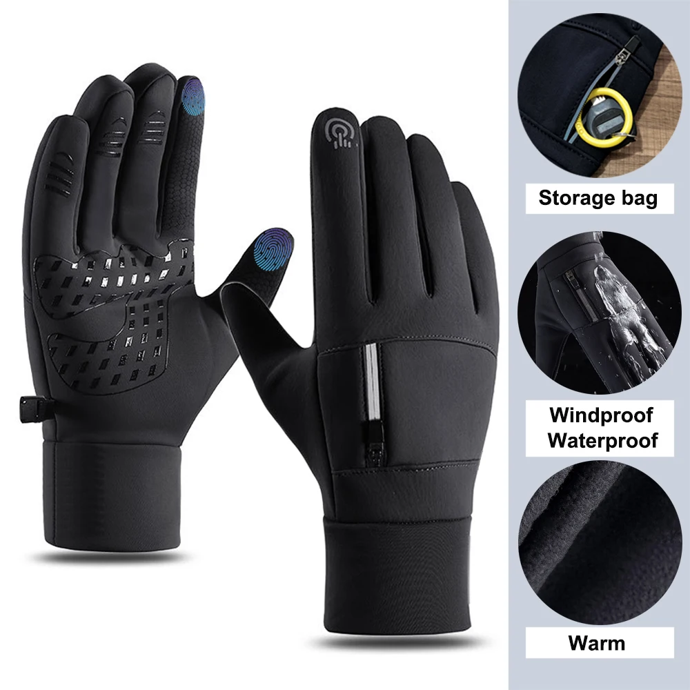 Winter Men's Women Gloves Windproof Waterproof Touch Screen Warm Gloves Outdoor Sports Cycling Running Skiing Gloves