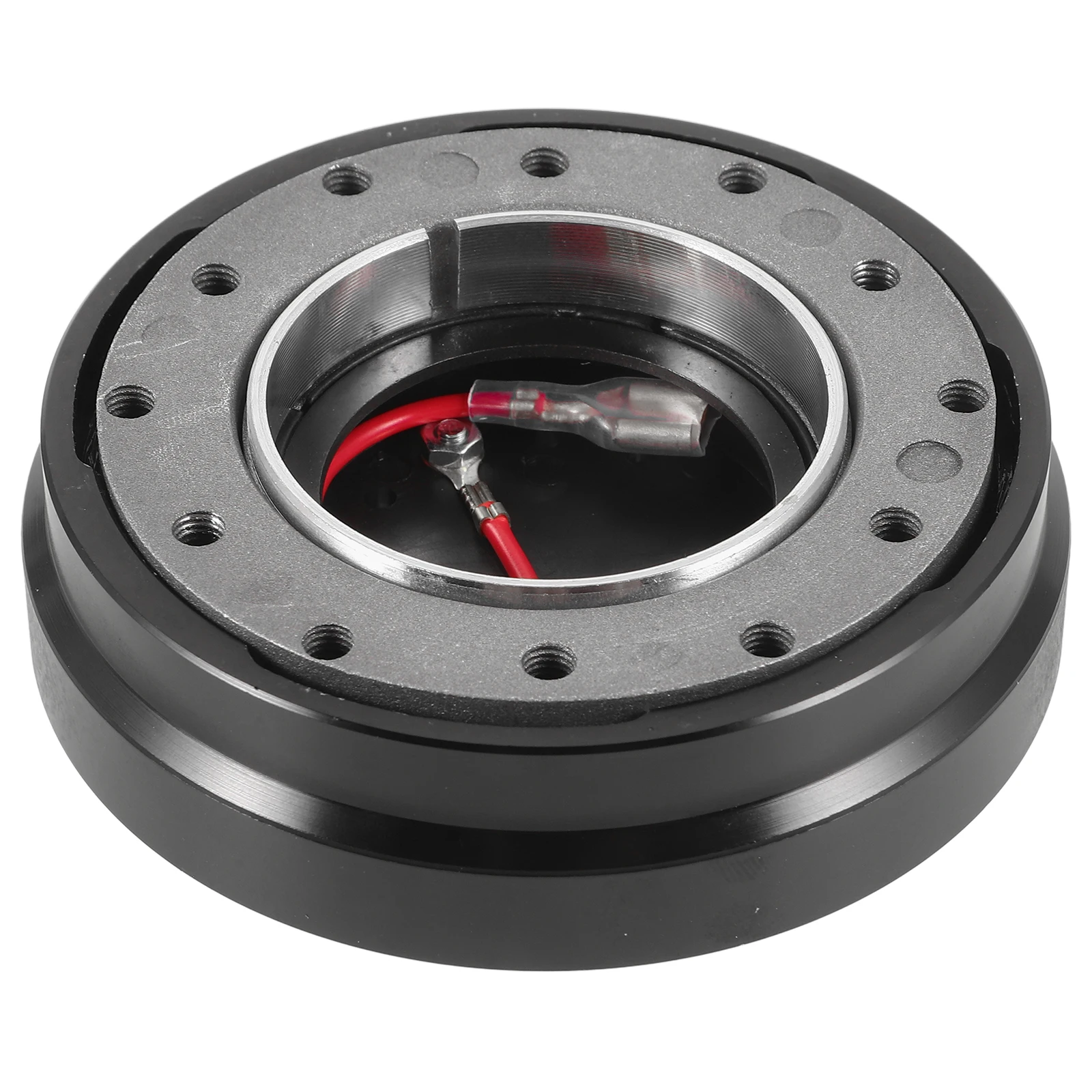 

Aluminum Alloy Steering Wheel Quick Release Hub Adapter Kit Universal Fit Durable Easy Install Black Color Performance Enhancer