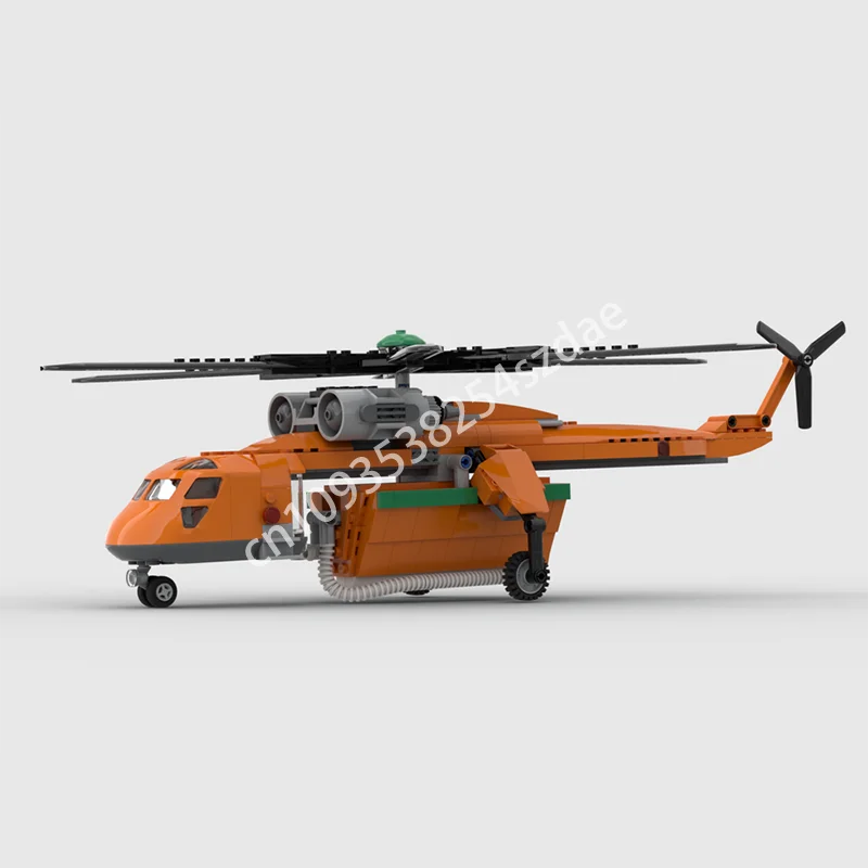 

453 шт. MOC Sikorsky S-64 Skycrane Elvis, строительные блоки, рождественская игрушка, подарок для детей, решение проблемы, конструкция пластика