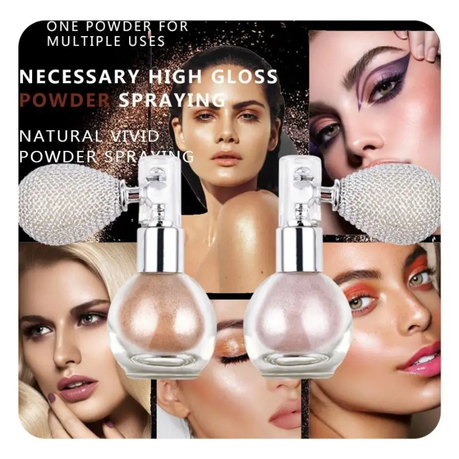 Poudre de pulvérisation de diamant à paillettes, poudre Fine nacrée modifiée, poudre de surbrillance du corps, parfum caméléon, maquillage de mariée