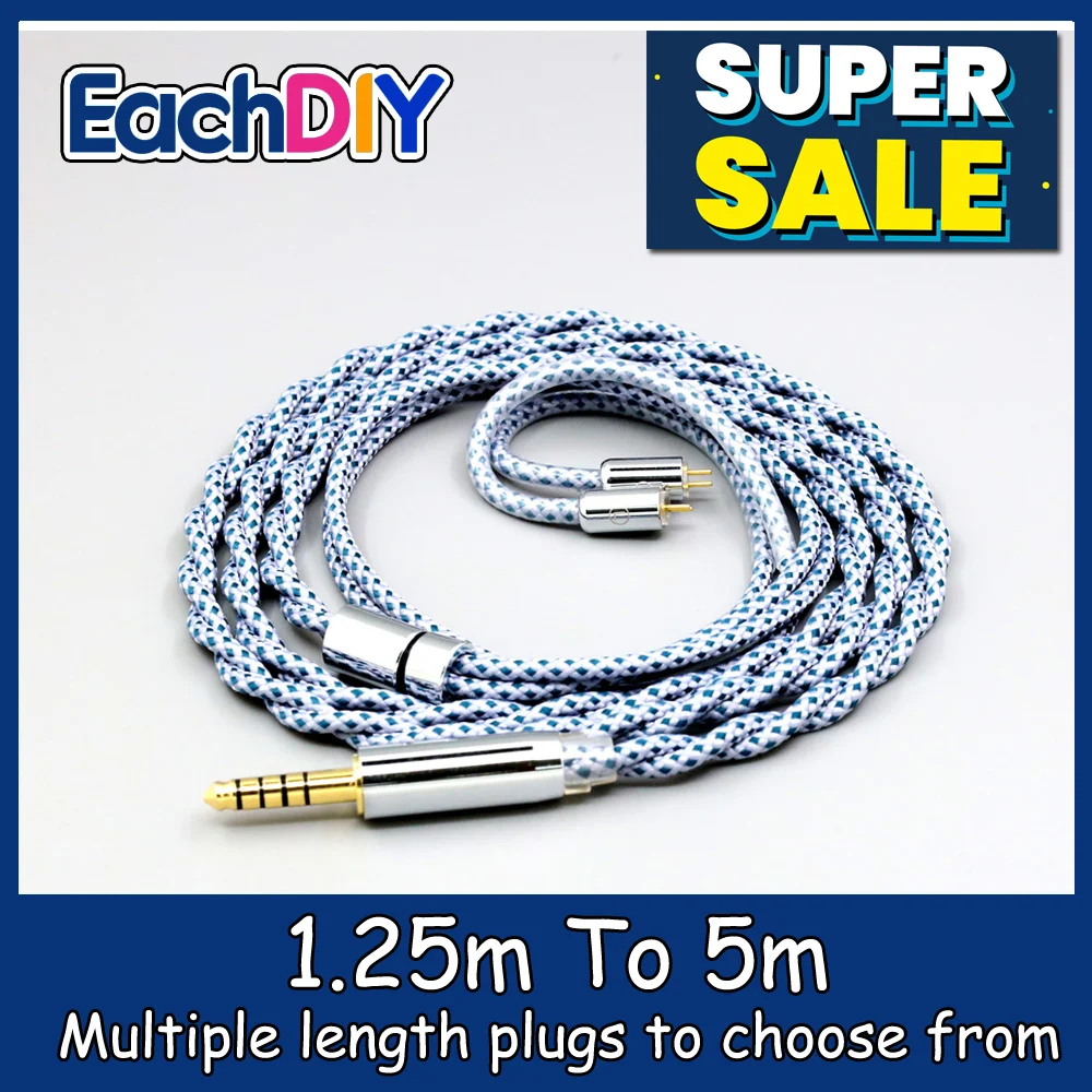 

99% Pure Silver Mix Graphene OCC Shielding Earphone Cable For 0.78mm IEM Letshuoer S12 IEM PRO JH13 JH16 vinta Flat Ste LN008631