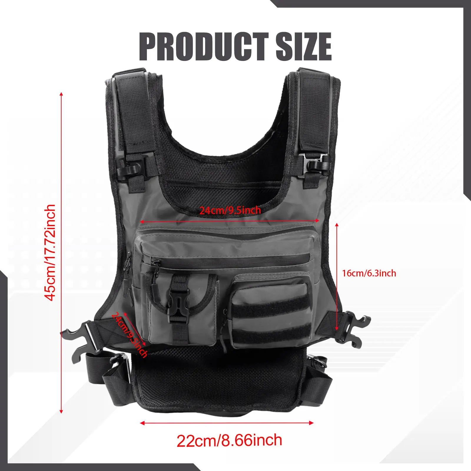 

Multi Pocket Chest Bag Chest Rig Vest Hiking Chest Pack Harness for Camping Travel and Outdoor Cycling