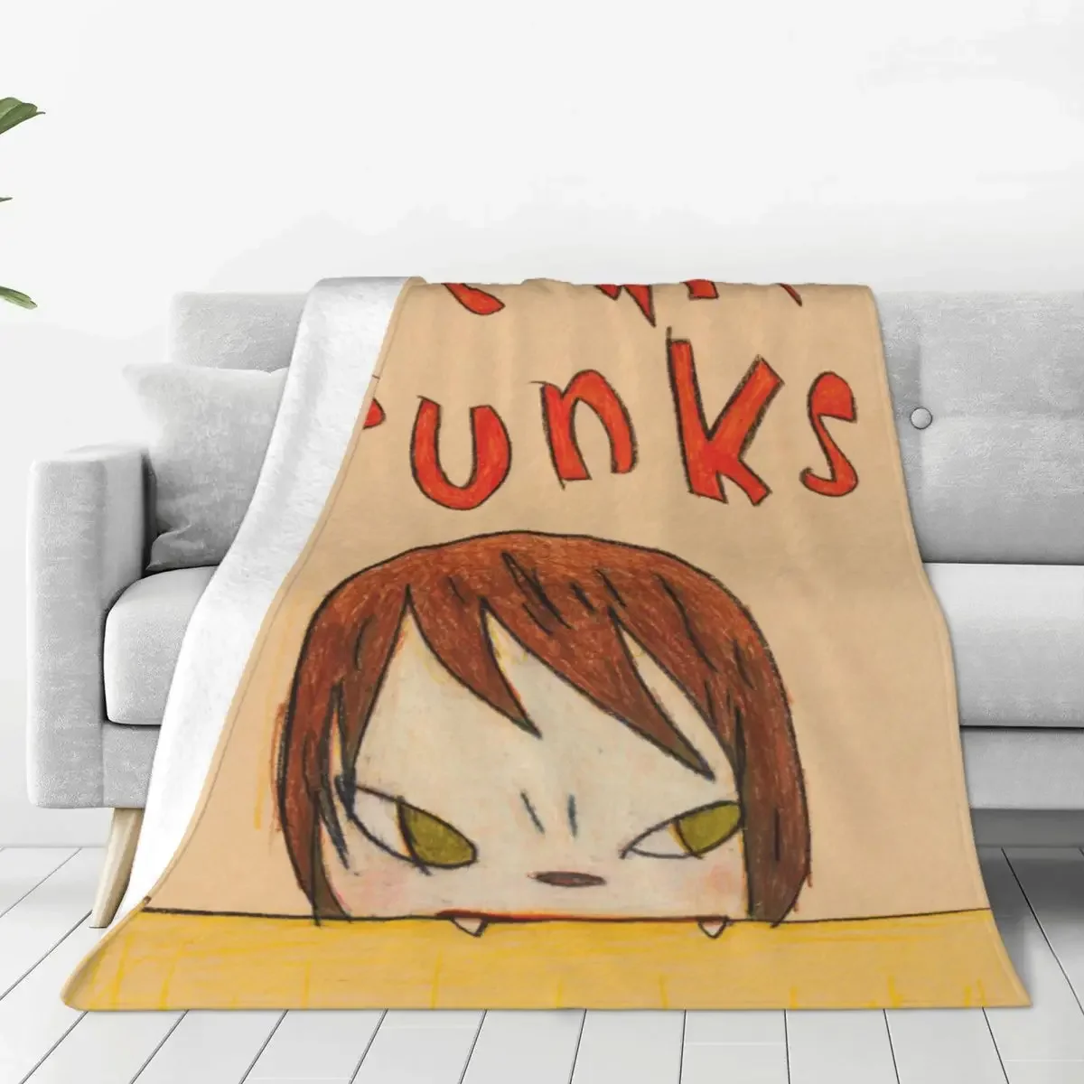 Yoshitomo Nara Dream Velvet Throw Blankets Cartoon Art Blankets for Home Car Super Warm Bedspread