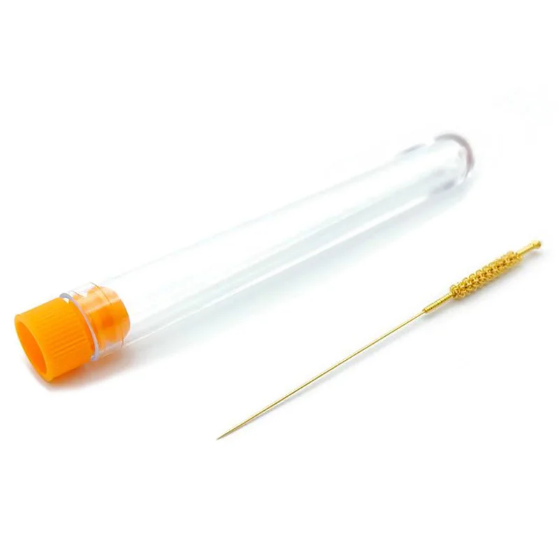 10Pcs Large Size Fully Gold-plated Acupuncture Needle PAN LONG Handle Not Disposable for Traditional Chinese Medicine