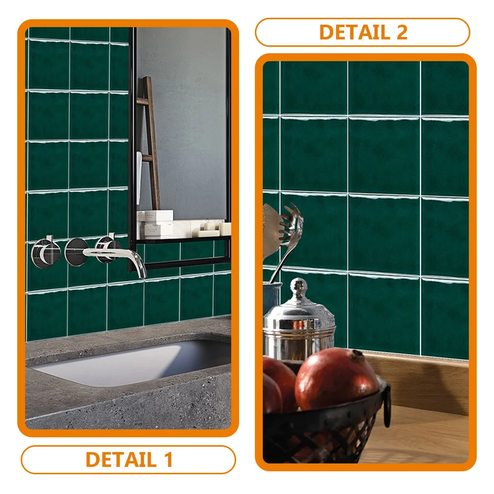 

10Pcs Kitchen Tile Stickers Peel and Stick Self Adhesive Waterproof Oil Proof Wall Decals Tile Sticker Removable Stickers