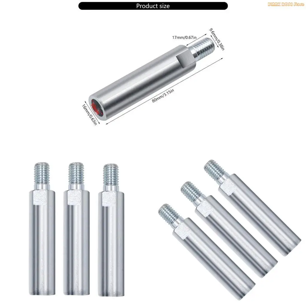 K1AE Set Of 3 Rotated Extension Shafts Thread Rod For Enhancing Grinding Reach