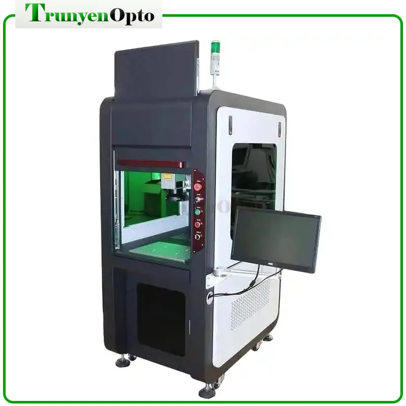 Full Covered Enclosed Jewelry Fiber Laser Marking Engraving Machine 20W 60W Competitive Price Ccd Camera Laser Marking Machine