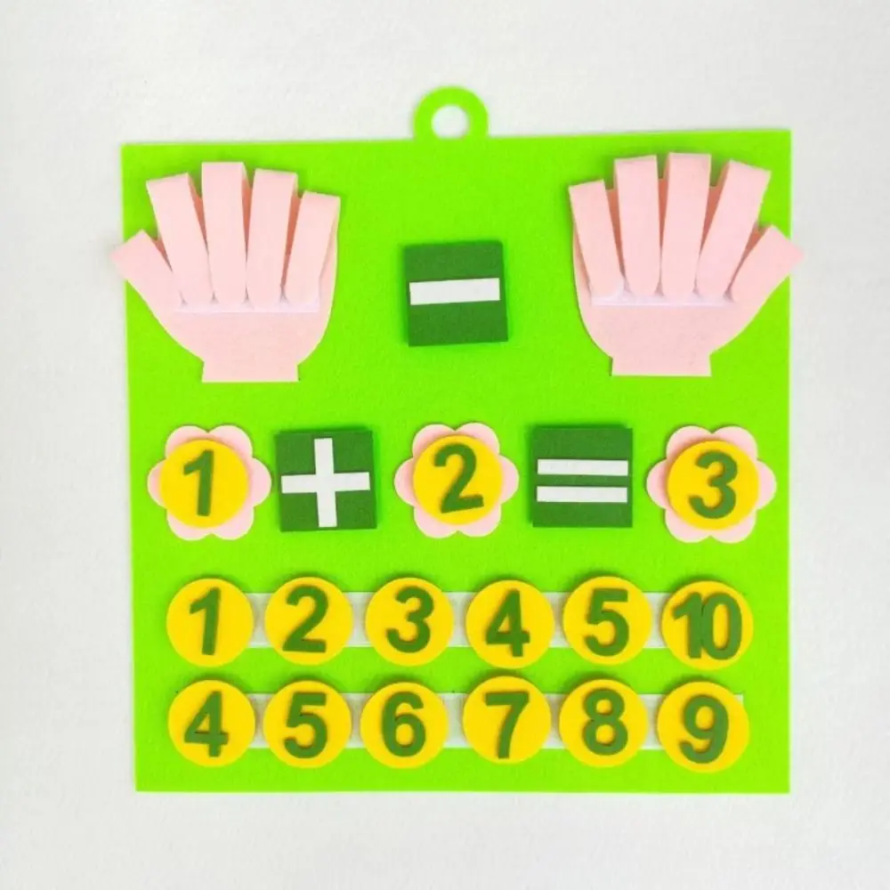 Felt Material Felt Learning Board Counting Finger Numbers Educational DIY Early Learning Tool Addition Subtraction Board
